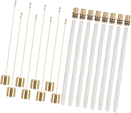 Fakkel Wick Set 8 stuks | Messing Torch Holders en Olielamp Wicks | Voor Tuin en Patio