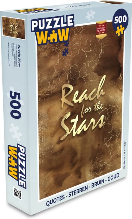 Puzzel Quotes - Sterren - Bruin - Goud - Legpuzzel - Puzzel 500 stukjes