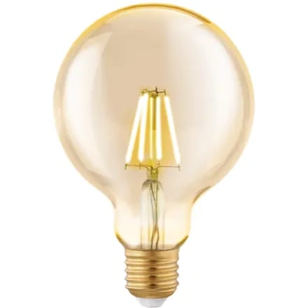 Eglo Ledfilamentlamp Globe 2 - Amber - D9,5cm - Warm Wit - E27 - 4w