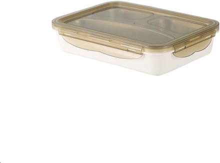 draagbare lunchboxen van roestvrij staal met drie compartimenten (grijs)
