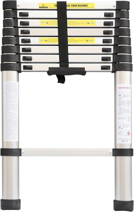 Aluminium Telescoopladder 2,6 Meter - Opvouwbaar, Draagbaar & Multifunctioneel