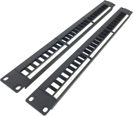 2 Pack of 24 Port Blank Keystone Patch Panel-1U Rackmount or Wall Mount UTP Patch Panel for Keystone Jacks-19" Multimeadia Patch Panel