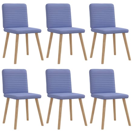 vidaXL Eetkamerstoelen 6 st stof jeansblauw