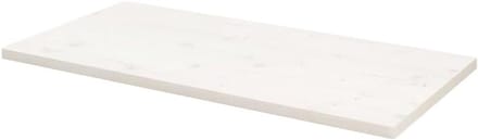 Houten Tafelblad - Blad Massief Hout - Tafel Make-over - Afgeronde Randen - 100x60 cm - Wit