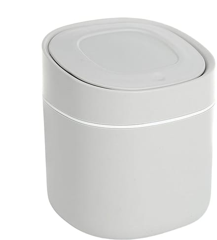 Afvalbakje Bureau - Opbergcontainer Prullenbak - Ruimtebesparend Werken - Met Druklid - 15.5x13.5x13.5 cm