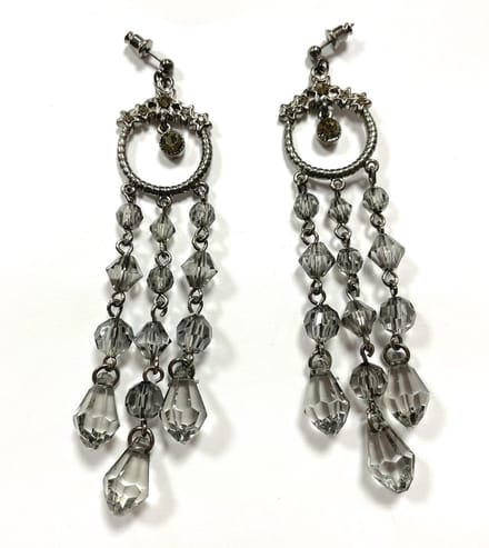 Oorhangers - Grijze kralen - 10 Centimeter - Met strass steentjes - Damesdingetjes