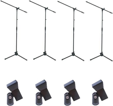 Microfoonstandaard Giraffe met Klemmen - Set van 4