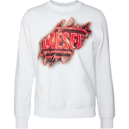 Wit sweatshirt met Diesel Peel-effectlogo