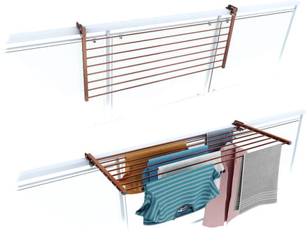 Foxydry Duo 118 cm droogrek balkon - corten - rechthoekige reling