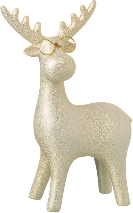 J-Line figuur Rendier - porselein - goud - large
