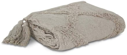 Safaary - Marokkaanse Plaid met Pompons Ivoorwit