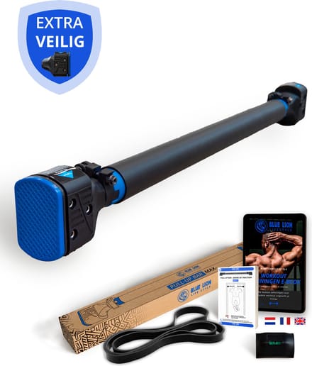 Blue Lion Max-2 Pull-up bar - Optrekstang - Thuis sporten - Met Resistance band & Workout E-book