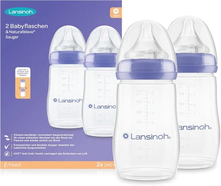 Natuurlijke Babyfles 240 ml - 2 Stuks voor Borstvoeding