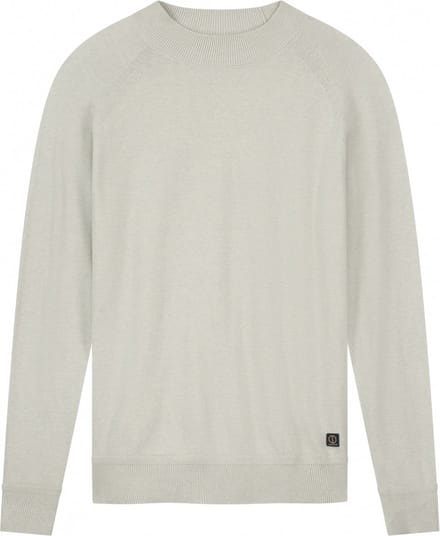 Mock Neck Soft Cotton Melange Offwhite (405538 - 102)