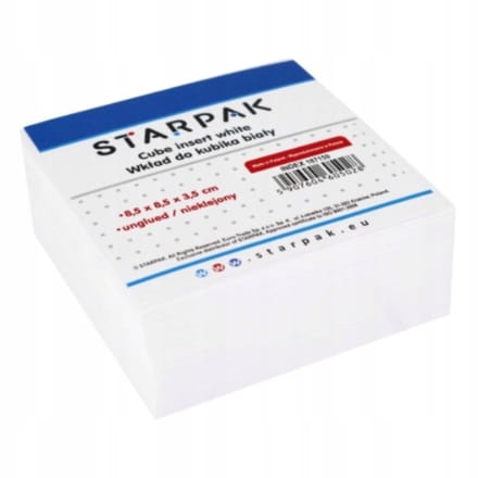 Witte Notitieblok Blok - 8,5x8,5x3,5cm - 0,2kg