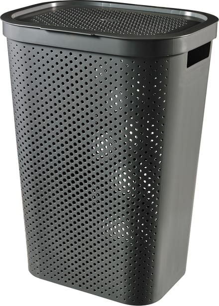 Curver Infinity Recycled Dots Wasmand met deksel - 60L - Antraciet
