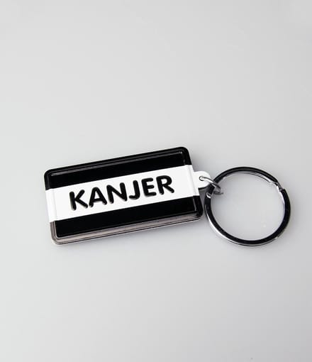 Paper Dreams Sleutelhanger Kanjer 13,5 X 4,5 Cm Staal Zwart/wit