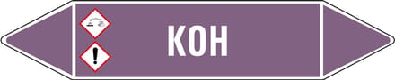 KOH leidingmarkering op vel - basen 75 x 17 mm - 8 per vel