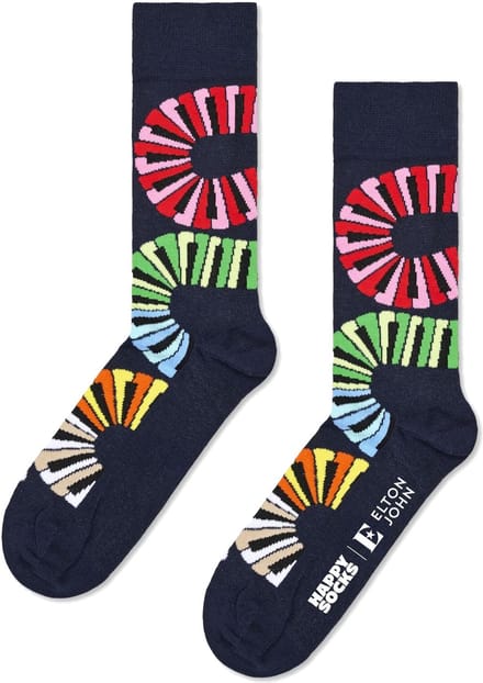 Happy Socks Elton John Piano Notes Sock - unisex sokken - navy - Unisex - Maat: 41 - 46