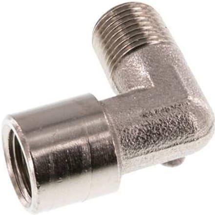 G 1/8'' x R 1/8'' F/M Vernikkeld Messing L-Fitting 90graden 16 Bar [5 Stuks]