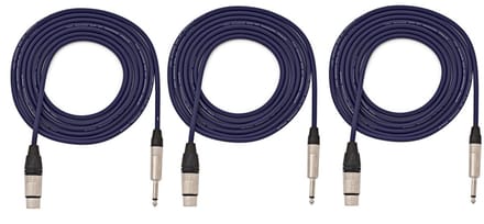 SubZero XLR (F) to Jack Cable, 3m - 3 Pack