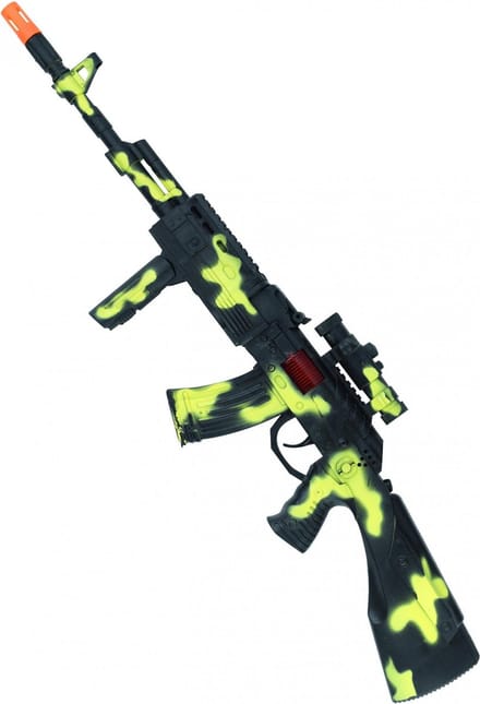 Smiffy's Speelgoed camouflage geweer Peacekeepers - 59 cm - inclusief geluid - kunststof