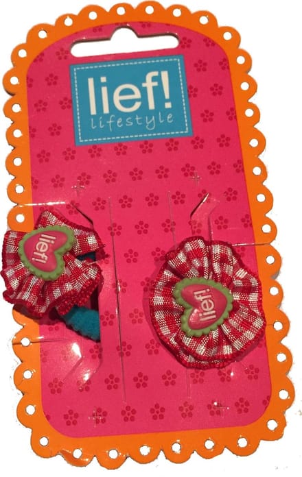 Bloemetjes elastiekjes met hartje Rood - Lief Lifestyle