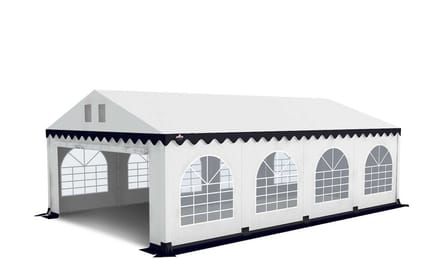 GO-PRO 5x8 Partytent met grondframe Wit-Blauw