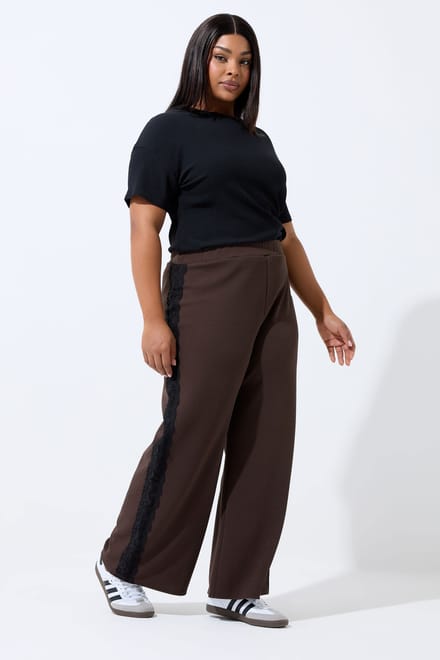 Limited Collection Chocoladebruine Broek Met Kantinzet Size 48