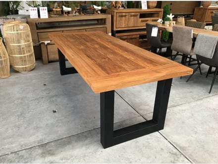 Tuintafel van Teak Hout - Eetkamertafel - Eettafel - Tafel Mangohout - Industrieel - Teak - 200 cm