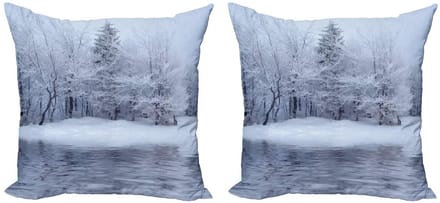 ABAKUHAUS Kussenhoes – 2x60x60 cm – Dubbelzijdige Digitaldruk – Wit
