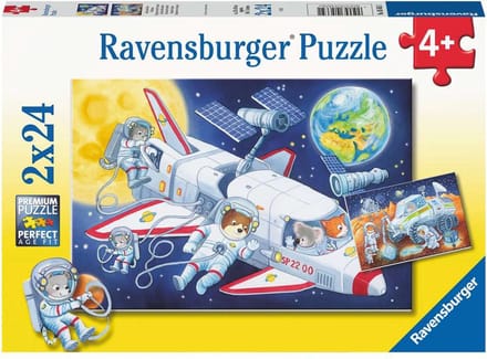 Ravensburger puzzel Animals in Space - Legpuzzel - 2x24 stukjes