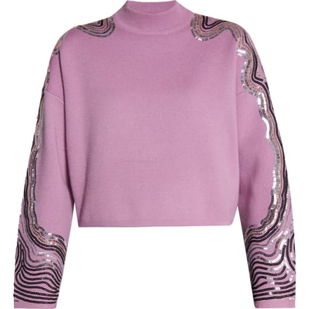 Faina Gebreide trui met pailletten Dames Mauve