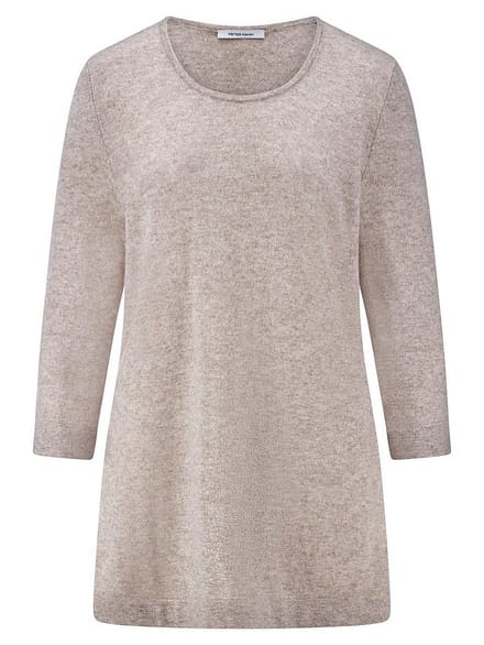 Lange trui kasjmier Van Peter Hahn beige
