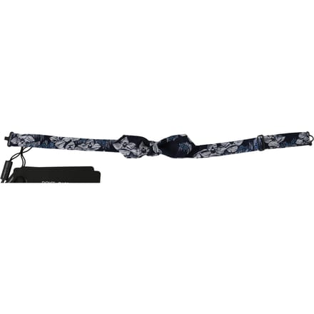 Dolce & Gabbana Navy Blauw gebloemde slanke verstelbare hals Papillon herenstrik