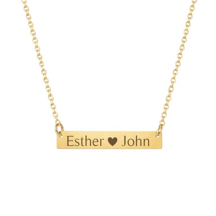 Dames Ketting met Naam Bar Goud