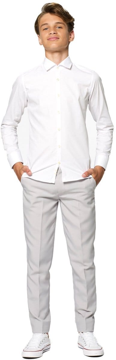 OppoSuits White Knight - Jongens Overhemd - Wit - Feest - Maat 170/176