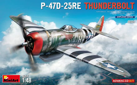 MiniArt Modelbouwpakket Militaire voertuigen - 48001 P-47D-25RE Thunderbolt - Advanced Kit Plastic - 1:48 - Modelbouw
