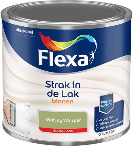 Flexa - Strak In De Lak Binnenlak Hoogglans - Wailing Whisper - Mengverf - 500 Ml