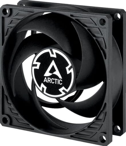 Arctic P8 Max - Ventilatorhuis High Speed PMW - 2U Serverracks - 80 mm - 40 cfm - 500 - 5000 omw/min. - 20.63 dBA - 0 db Modus - 4 Pin PMW - zwart
