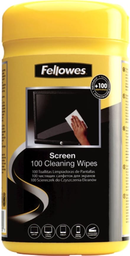 Fellowes Beeldscherm Reinigingsdoekjes 100 Stuks | Streeploos & Antistatisch