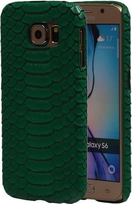 Groen Slang Hardcase Backcover Samsung Galaxy S6 Hoesje
