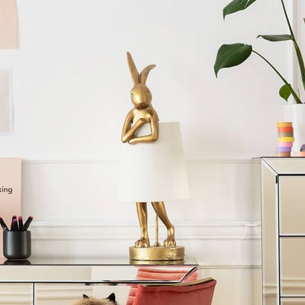 Tafellamp konijnfiguur goud Kare Design Rabbit Gold