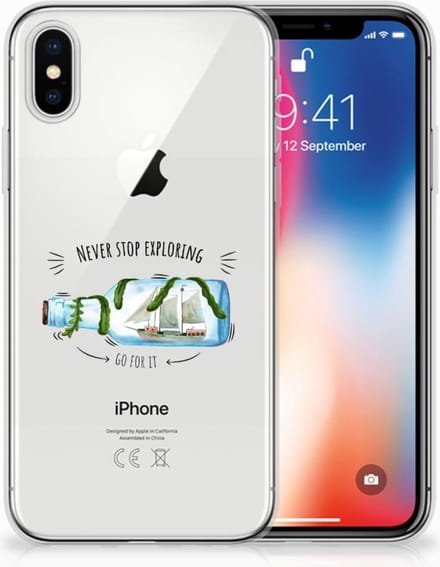 Back Cover voor Apple iPhone X | Xs Telefoonhoesje met Naam Boho Bottle