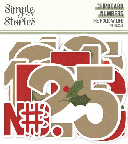 Simple Stories - The Holiday Life Chipboard Numbers (20524)