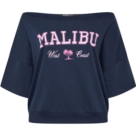 Yours Marineblauw 'Malibu' Sweatshirt Met Blote Schouders Size 48