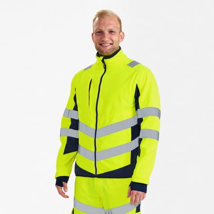 Engel Safety softshell jack 1158-237 - Hi-vis Yellow / Blue Ink - M
