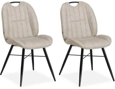 MX Sofa - Eetkamerstoel Shelton - Sand (set van 2 stoelen)