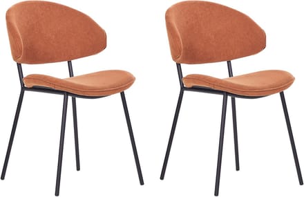 KIANA - Eetkamerstoel set van 2 - Oranje - Polyester
