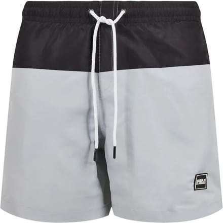 Urban Classics - Block Zwemshorts - S - Grijs/Zwart